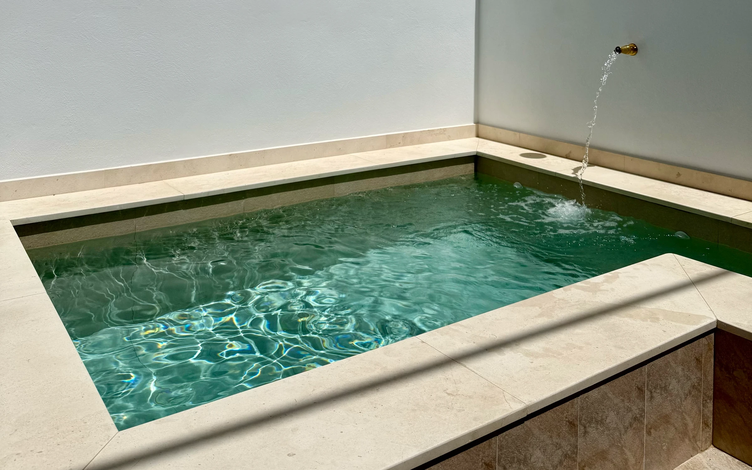 Piscine du patio avec un jet d’eau